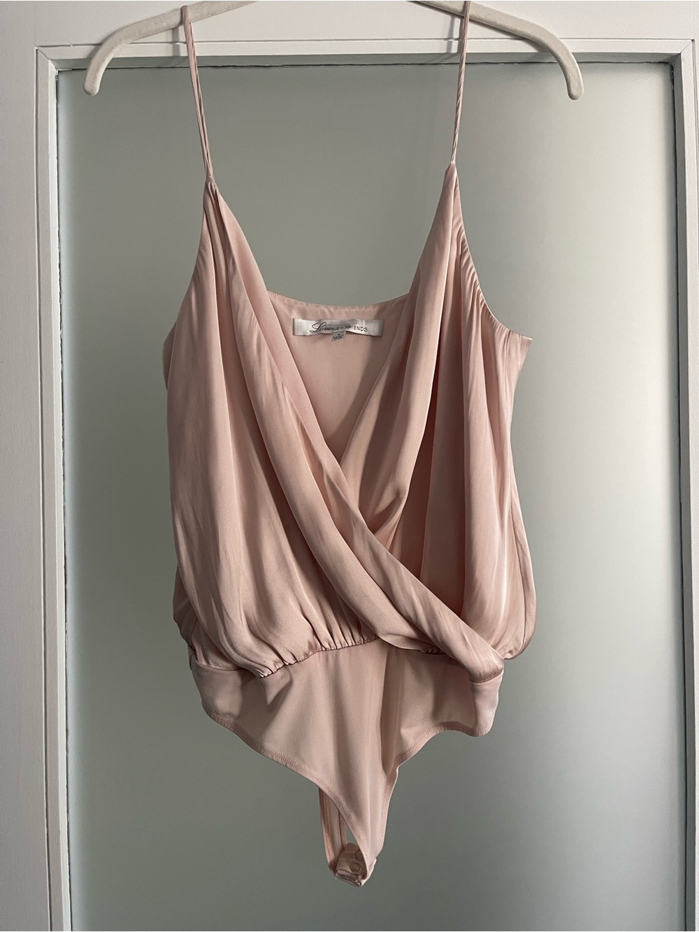 Lovers + Friends Leo Cami Bodysuit in champagne,